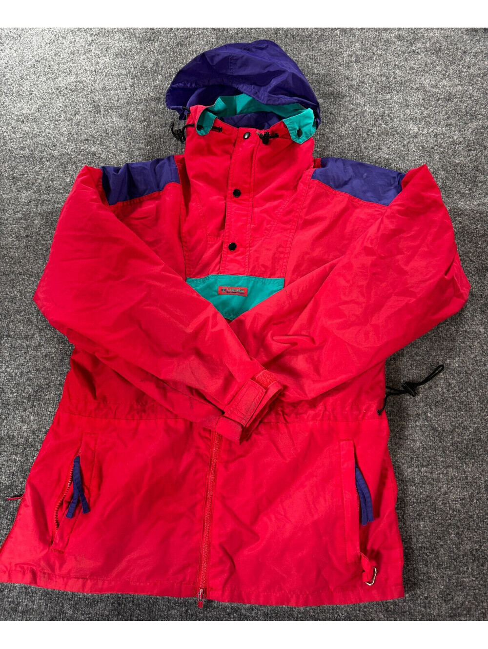 Vintage Columbia Sportswear Men’s Red Hooded Jacket Size Medium